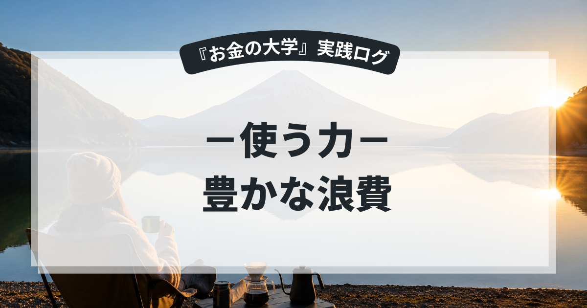 【お金の大学・使う力】豊かな浪費〜人生の満足度を爆上げする「豊かな浪費」のススメ！